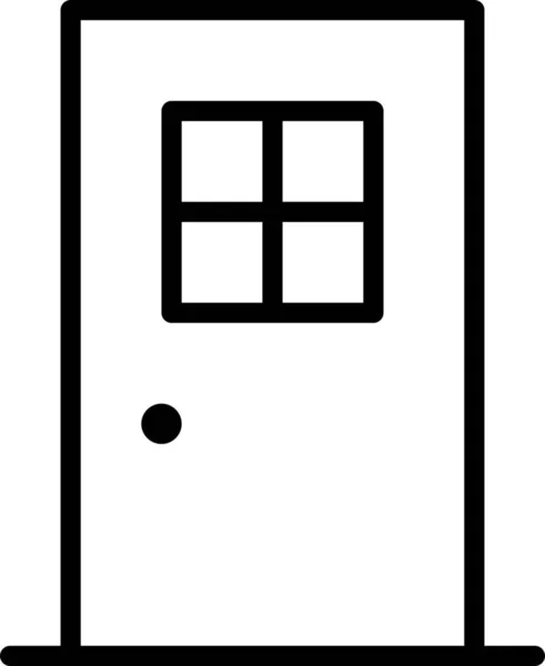 Значок Выхода Двери Стиле Наброска — стоковый вектор