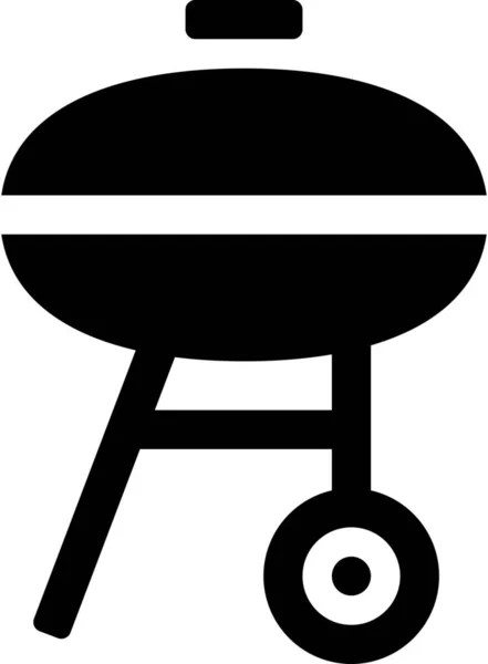 Barbacoa Barbacoa Cocina Icono Estilo Sólido — Vector de stock