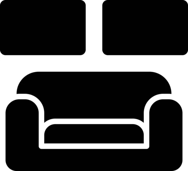 Armchair Couch Furniture Icon Solid Style — Stock Vector