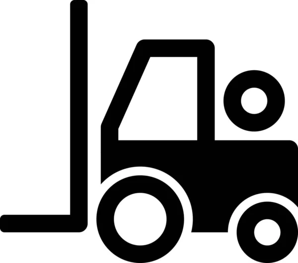 Forklift Ikon Mesin Logistik Dalam Gaya Solid - Stok Vektor