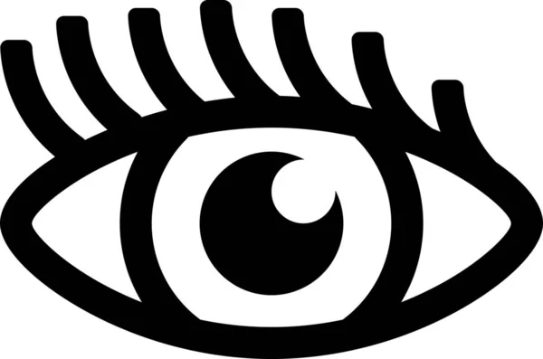 眼睛女性用固体风格的睫毛图标 — 图库矢量图片