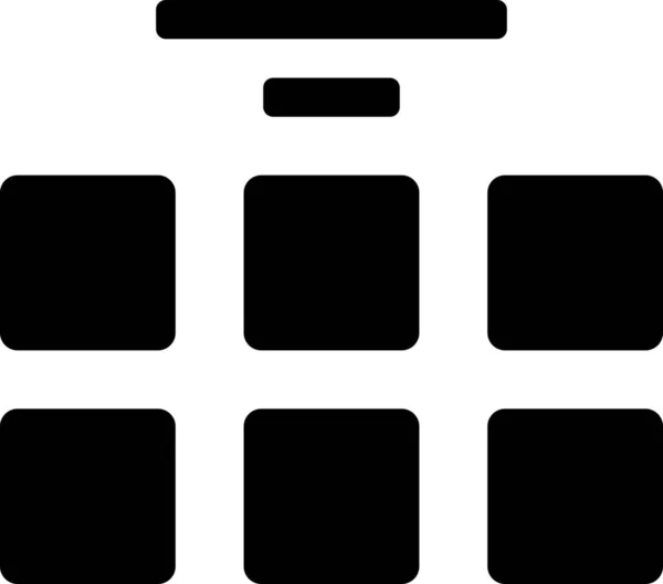 Ikona Obrázků Mřížce Galerie Jednolitém Stylu — Stockový vektor