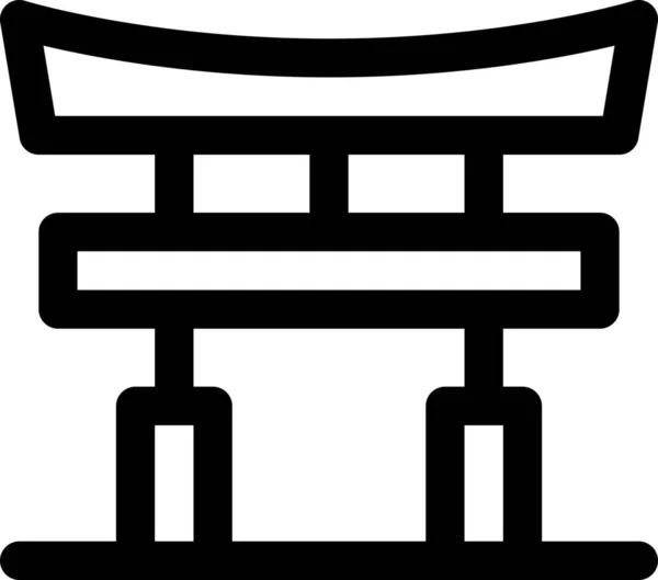 Outline Stilinde Asia Gate Japan Simgesi — Stok Vektör