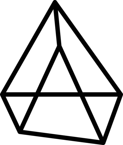 Ontwerp Polygon Piramide Icoon Outline Stijl — Stockvector