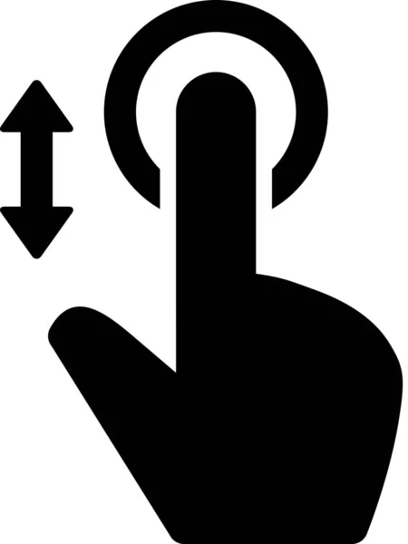 Drag Hand Interaktion Symbol Solid Stil — Stockvektor