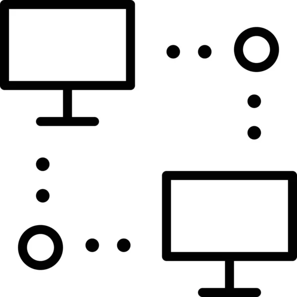 Périphériques Informatiques Icône Déconnectée Dans Style Outline — Image vectorielle