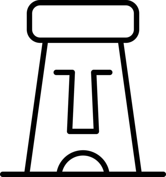 Icono Cara Moai Easterisland Estilo Outline — Vector de stock