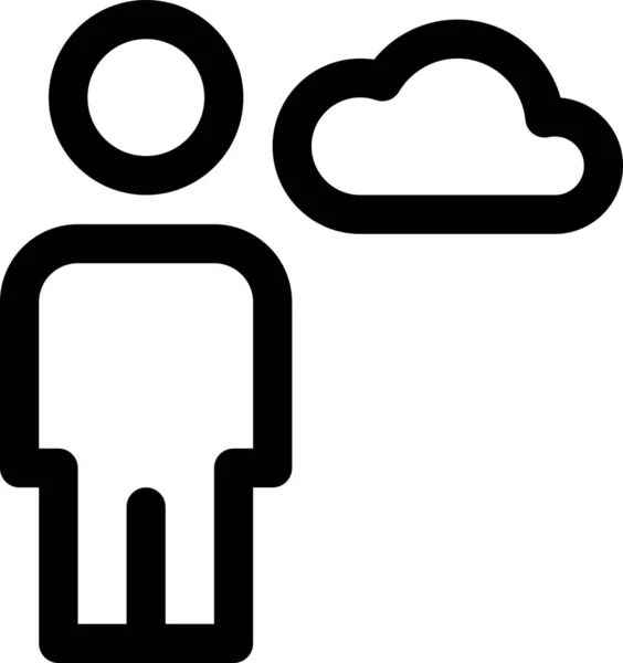 Avatar Body Cloud Icon Outline Style — 스톡 벡터