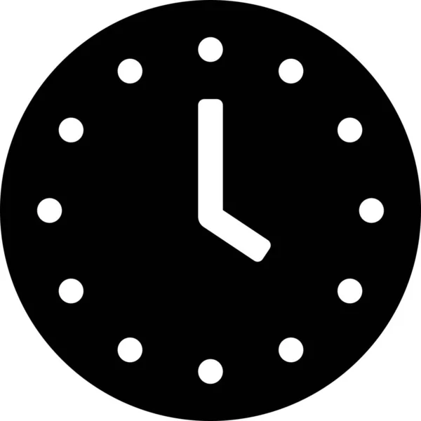Ícone Hora Relógio Minuto Estilo Sólido — Vetor de Stock