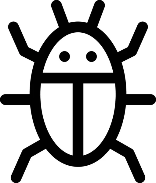 Icône Bug Scarabée Antivirus Dans Style Outline — Image vectorielle
