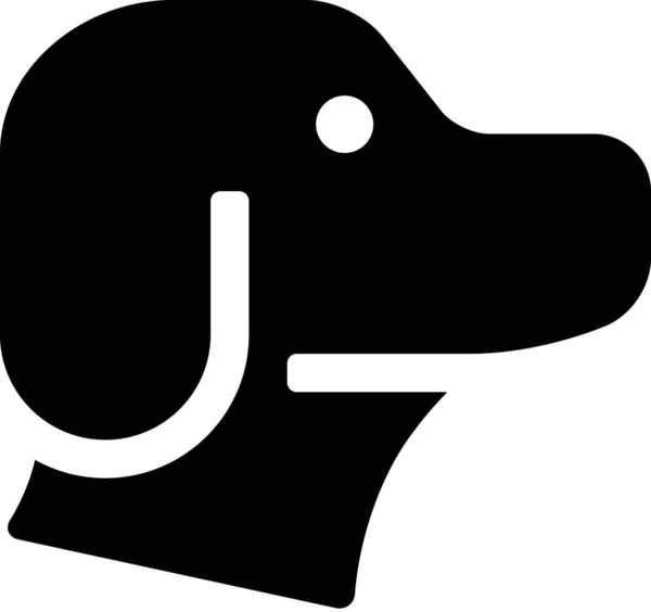 Ícone Rosto Cão Animal Estilo Sólido —  Vetores de Stock