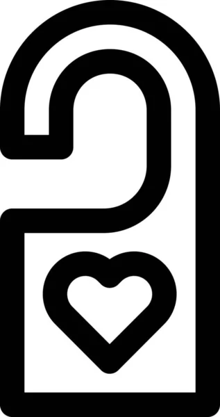 Door Hanger Heart Icon Outline Style — Stock Vector