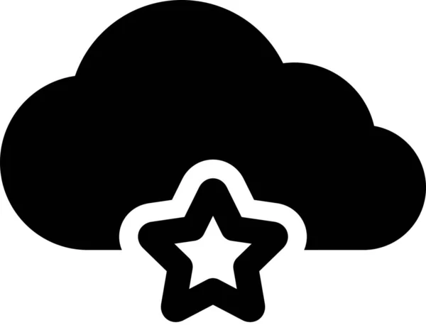 Ikona Cloud Computingu Záložky Pevném Stylu — Stockový vektor