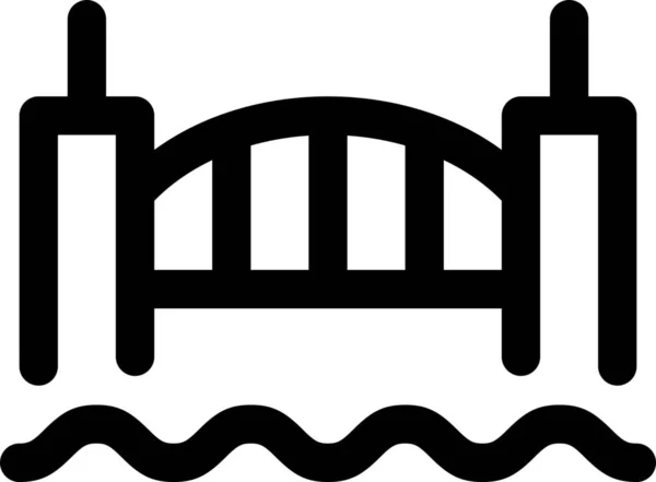Значок Мосту Хрест Гавані Стилі Контур — стоковий вектор