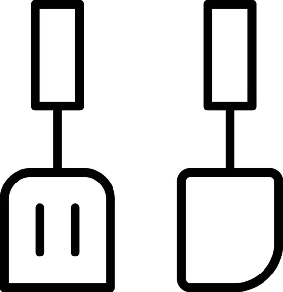 厨师厨房图标的轮廓风格 — 图库矢量图片