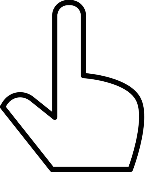 Vinger Gebaar Hand Pictogram Omtrek Stijl — Stockvector