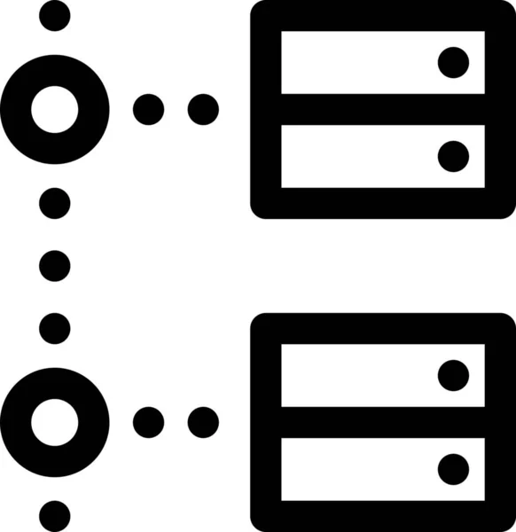 Centro Datos Desconectado Icono Internet Estilo Esquema — Vector de stock