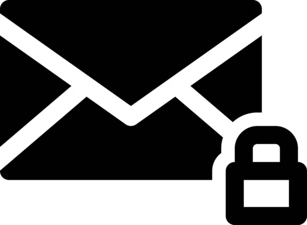 Mail Koperta Ikona Listu Solidnym Stylu — Wektor stockowy