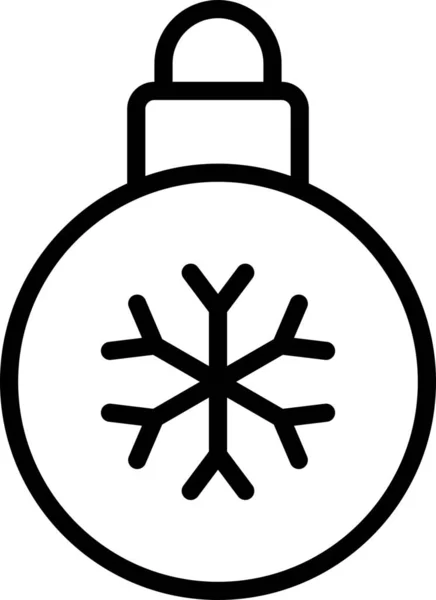 Bauble Christmas Decoration Icon Outline Style — Stock Vector