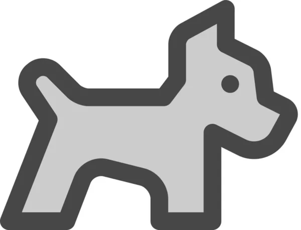 Zvíře Pes Přítel Ikona Vyplněném Stylu Obrysu — Stockový vektor