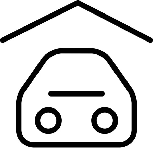 Car Garage Lot Icon Outline Style — Stock Vector