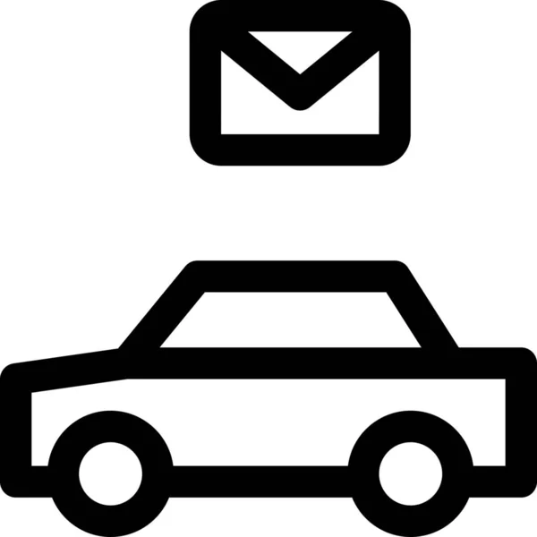 Automóvel Carro Mail Ícone Estilo Esboço — Vetor de Stock