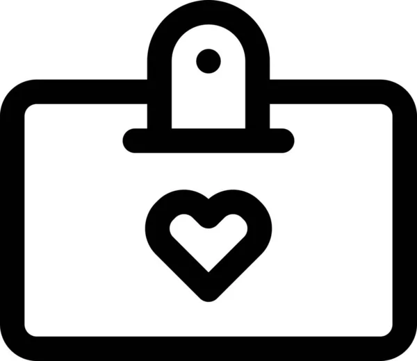 Icono Corazón Favorito Tarjeta Estilo Esquema — Vector de stock