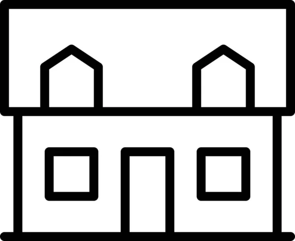 Icône Famille Immobilière Dans Style Outline — Image vectorielle