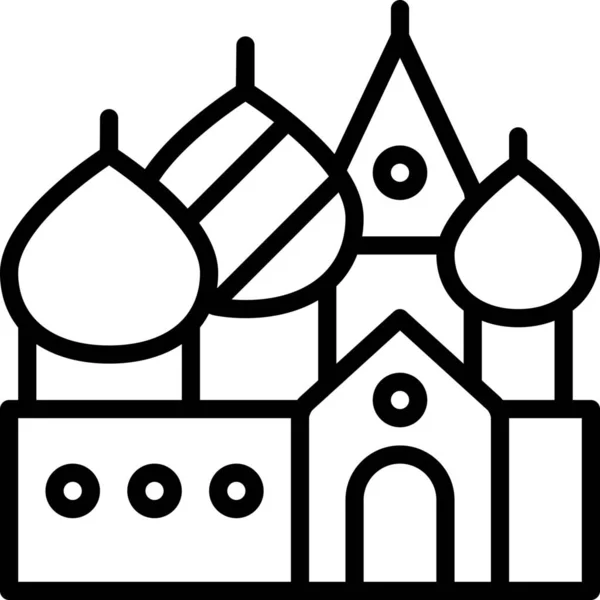 Katedra Kreml Mozaika Ikona Stylu Zarys — Wektor stockowy