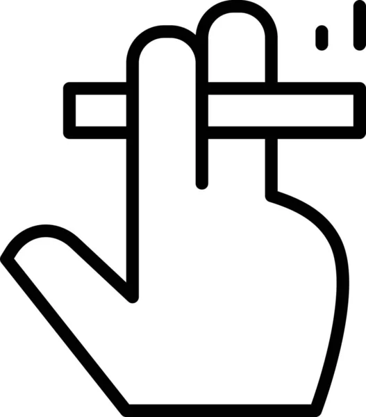 タバコの指の手のアイコン概要スタイル — ストックベクタ