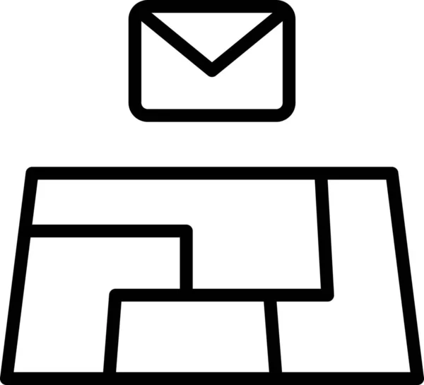 Ícone Loação Carta Descoberta Estilo Esboço — Vetor de Stock