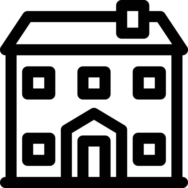 Иконка Дома Входной Двери Квартиры Стиле Outline — стоковый вектор