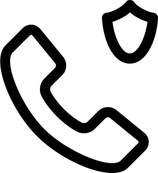 Oproep Vaste Telefoon Pictogram Outline Stijl — Stockvector