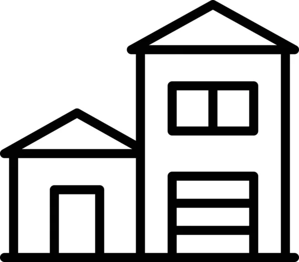 Building Estate Family Icon Outline Style — Stock Vector