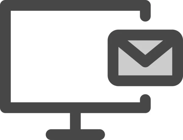 填充轮廓风格的计算机电子邮件信封图标 — 图库矢量图片