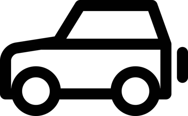 轿车Jalopy吉普车图标在轮廓风格 — 图库矢量图片