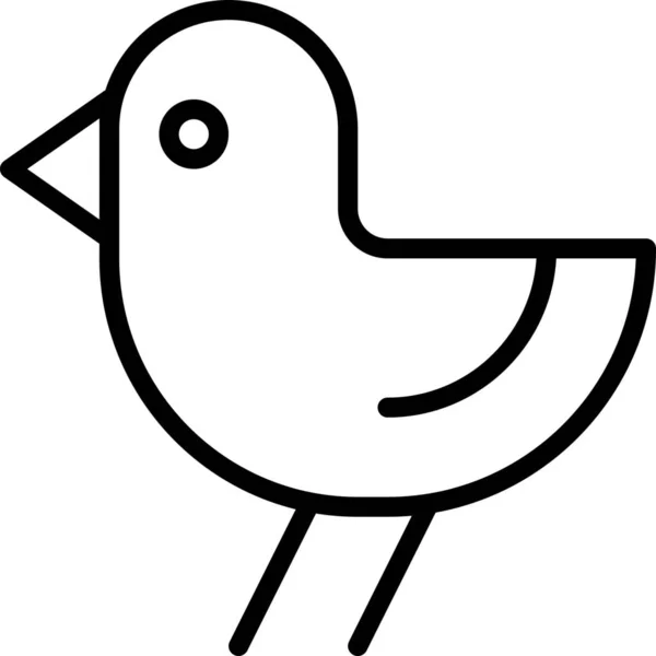Икона Цыпленка Стиле Абрис — стоковый вектор