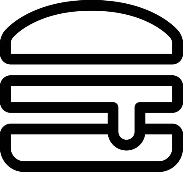 Brötchen Burger Fast Icon Outline Stil — Stockvektor