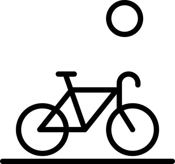 Icône Passe Temps Conduite Vélo Dans Style Outline — Image vectorielle