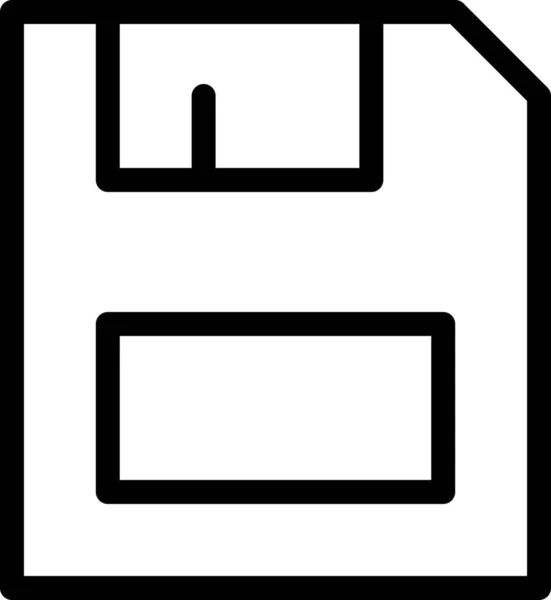 Data Disk Diskette Icoon Outline Stijl — Stockvector