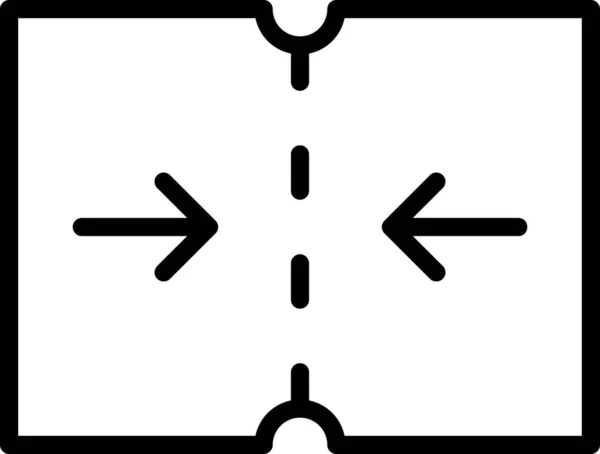 Icono Letra Pliegue Central Estilo Esquema — Archivo Imágenes Vectoriales