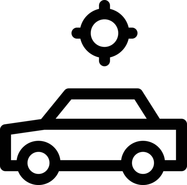 Automobile Icona Localizzazione Stile Outline — Vettoriale Stock