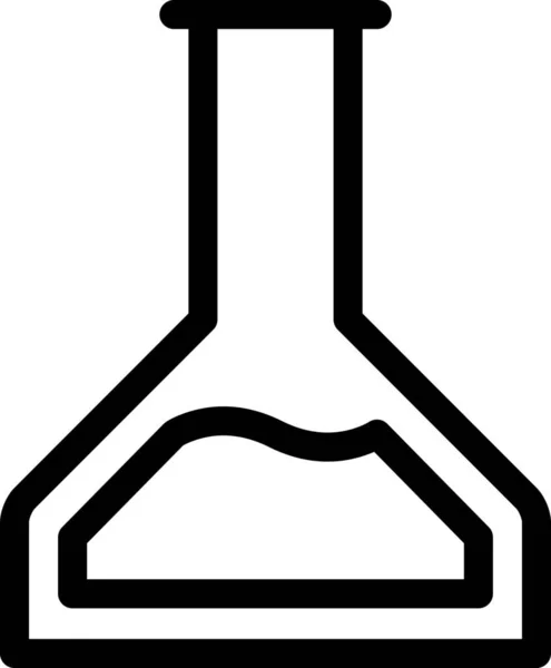 分析化学瓶图标的轮廓风格 — 图库矢量图片