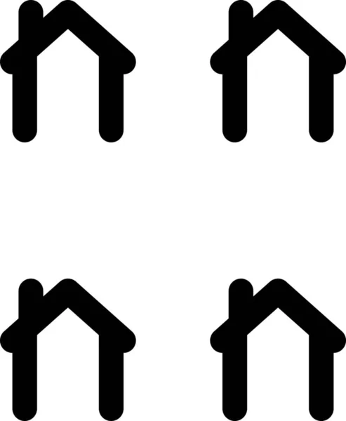 District Estate Houses Icon Outline Style — Stock Vector