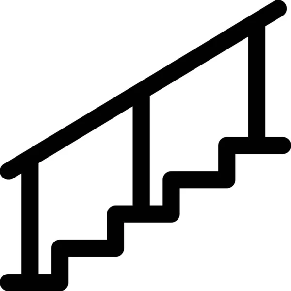Épület Lépcső Lépcső Ikon Vázlatos Stílusban — Stock Vector