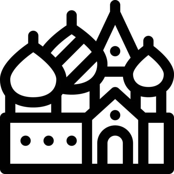 Katedra Kreml Mozaika Ikona Stylu Zarys — Wektor stockowy