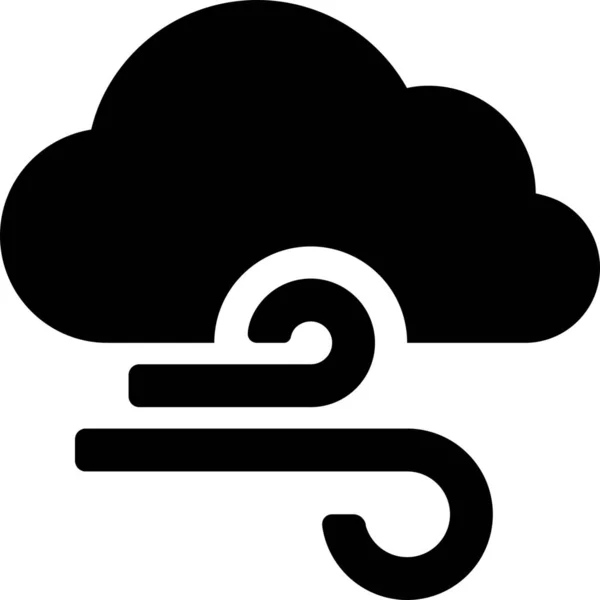 Κακό Σύννεφο Καιρού Εικονίδιο Πρόγνωση Καιρού Στερεό Στυλ — Διανυσματικό Αρχείο