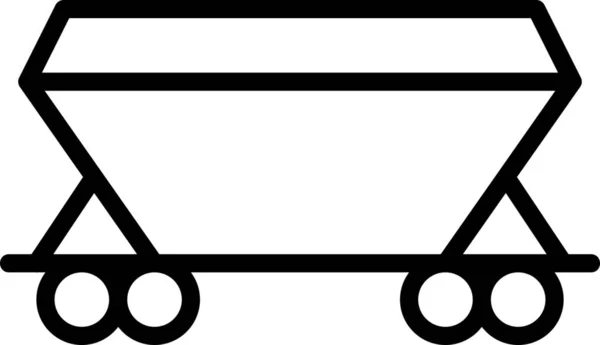 Εικονίδιο Σιδηροδρόμου Εμπορευματικών Μεταφορών Στυλ Περίγραμμα — Διανυσματικό Αρχείο