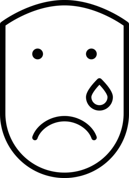 概要スタイルでの泣き顔のアイコン — ストックベクタ