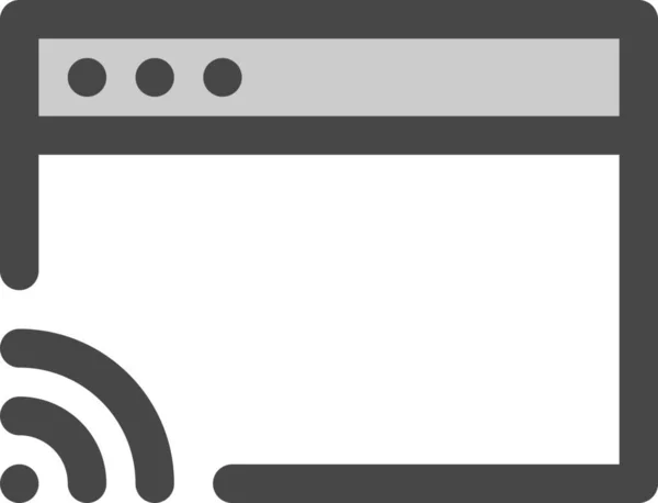 Browser Computer Aansluiting Pictogram Gevulde Omtrek Stijl — Stockvector